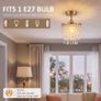 Gold Crystal Ceiling Light with 57 Crystal Strands, Ceiling Light with Mounting Plate for Hallway, Image 5