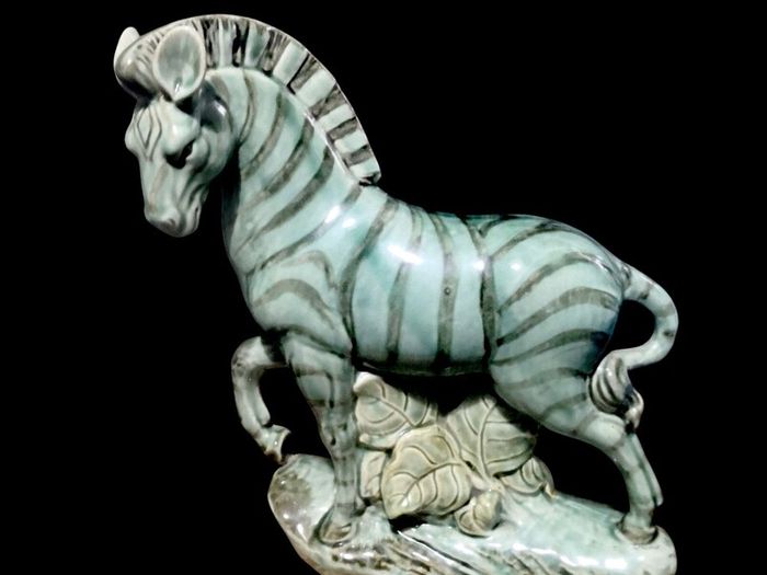 Unusual beautiful zebra statue