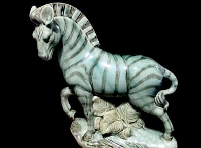 Unusual beautiful zebra statue