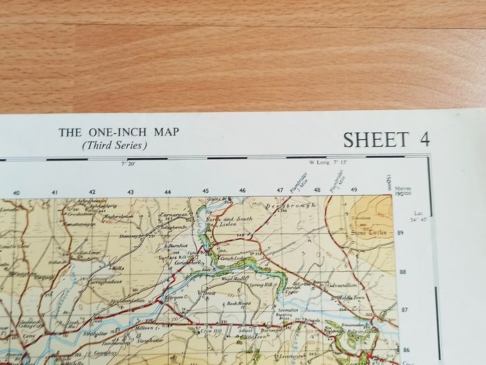 Vintage Ordnance Survey maps of Northern Ireland set of 9 maps