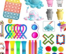 Fidget Toys, Fidget Toys Pack for Kids, Sensory Fidgets Pack Anxiety Relief Toys for Autism, Simple Fidget Toys Set with Fidget Popper for Party Bag Filler, School Classroom Reward (FREE POSTAGE)