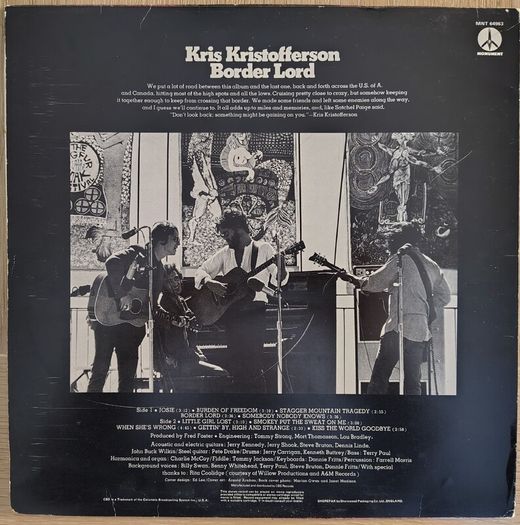 Kris Kristofferson - Border Lord Vinyl LP (1972) Original UK Pressing Country Folk EX+