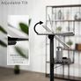 Mobile 24 x 16 inch Lectern Podium, Height Adjustable Steel Rolling Laptop Cart on Wheels, Black, CART-V03E Image 2
