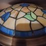 Antique Bronze Leaded Glass Tiffany Table Lamp. Image 2