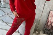 2 piece  tracksuit set with zircon panther