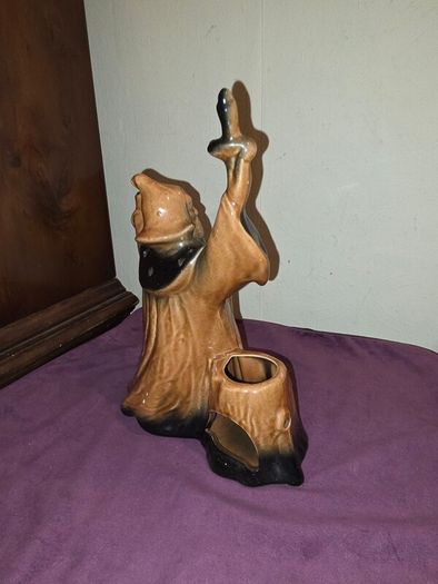Vintage ceramic Wizard candle holder