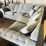 Grey corner sofa couch set Image 6