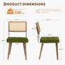 Dining Room Chairs, Set of 2, Upholstered Chairs with Faux Leather Seat, Breathable Rattan Backrest, Adjustable Feet and Sturdy Solid Wood Legs, Kitchen Chairs up to 150 kg, for Dining Room, Living Image 9