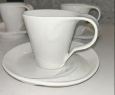 4 Symphony Contempo Espresso Cup and Saucer Set White