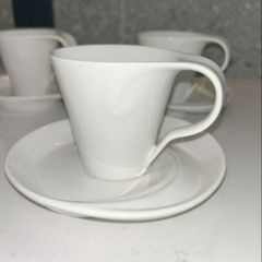 4 Symphony Contempo Espresso Cup and Saucer Set White