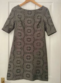 Adrianna Papell Grey Crochet Knit Dress Size 8/10