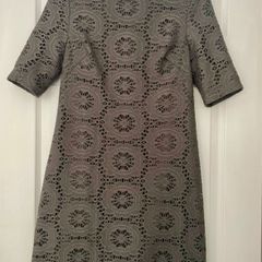 Adrianna Papell Grey Crochet Knit Dress Size 8/10