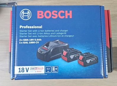 Bosch Professional Starter Set ( 2 x 5Ah Coolpack amp share battery's & 1 x 8amp fast charger