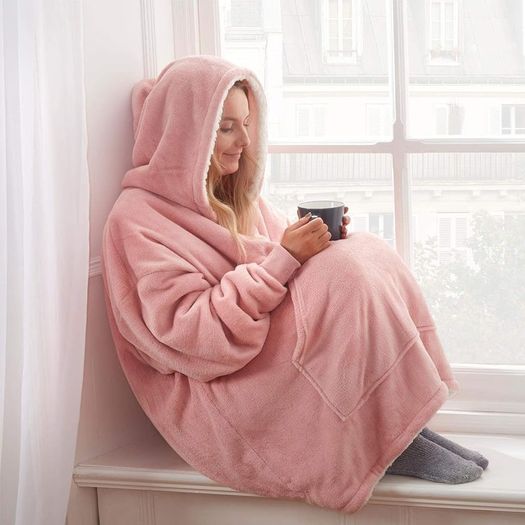 NEW SALE | Hooded Blanket with Ultra Soft Sherpa Lining Warm Cosy Blanket Oversized Thermal Throw Hoodie