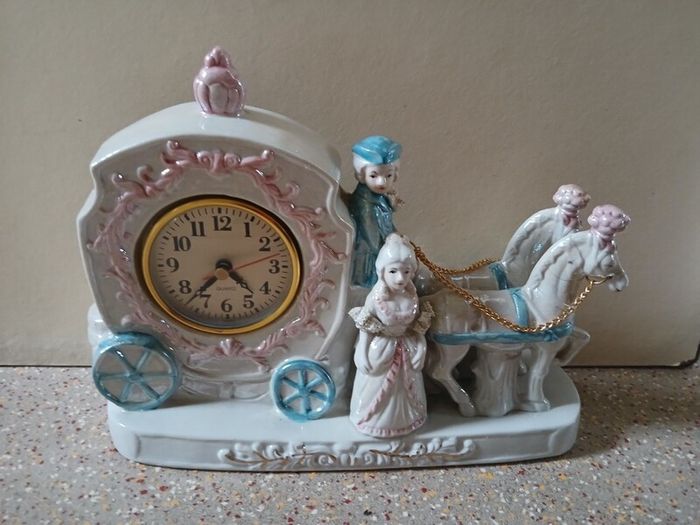 Rare Vintage Porcelain Mantel Clock
