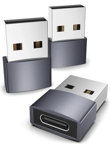 USB C Female to USB Male Adapter Pack of 3[Aluminum Shell, High Stability] Type C to USB A Converter Compatible with iPhone 14/13 Plus Pro Apple Watch Series 8 Ultra AirPods Pro CarPlay, etc.