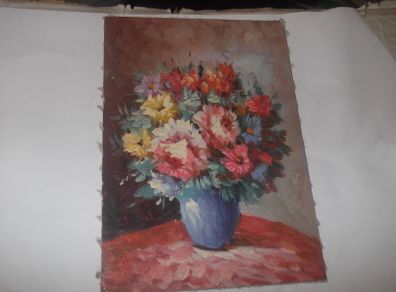 a small oil painting on board of still life