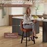 Bar Stools Set of 2, Waterproof PU Leather Bar Stool, 360 Rotating Breakfast Bar Stools with Footrest, Seat Height 66.5 cm, Load Capacity 150 kg, Brown Image 4