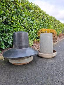 chicken feeders with hats