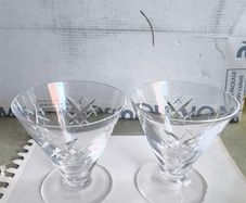 Pair of Rare Irish WATERFORD Martini Glasses #410286 1962 - Mint Condition.