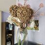 Artificial Flower Arrangement with Glass Vase Image 3