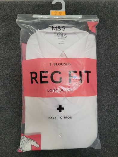 BNWT M&S 3x White school blouses, size: 11-12 years