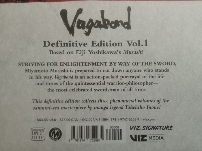 Vagabond Definitive Edition Volume 1 Manga