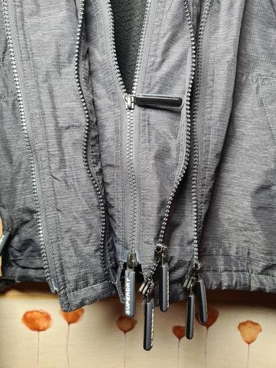 womens girls SUPERDRY wind attacker grey Jacket coat with fur hood Size 2XS double extra small winter walking hiking trekking