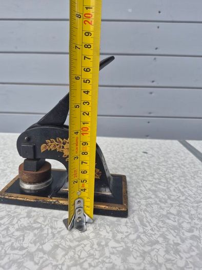 antique cast iron desktop embossing press