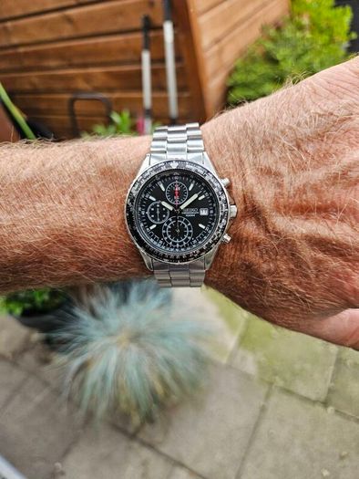 Watch Seiko Chronograph Pilot. Black.