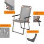 Portal Folding Camping Chair for Adults Set of 2 Mesh Garden Picnic Festival Chair Heavy Duty Foldable Lightweight Hard Armrests High Back Collapsible Beach Fishing Chair Portable Supports 150KG Image 6