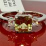 Diamond 950 Platinum AAA Turkizite & Diamond Trilogy Ring Image 2