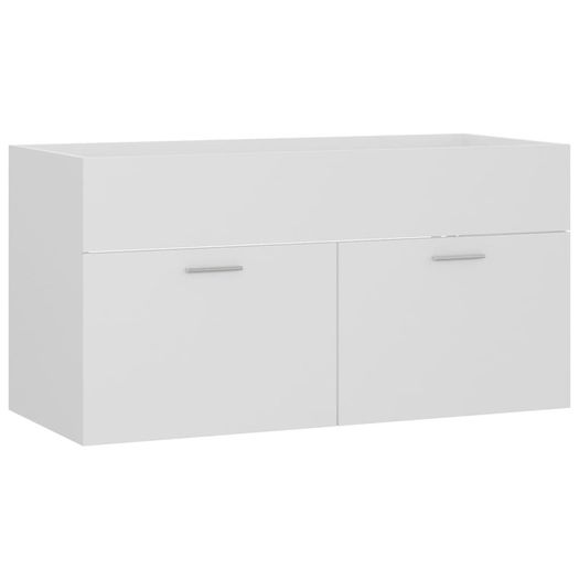 Sink Cabinet with Built-in Basin White Chipboard