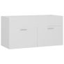 Sink Cabinet with Built-in Basin White Chipboard Image 2