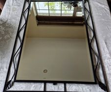 Portland Beautiful black wrought iron mirror (57cm x 81cm) Brand New