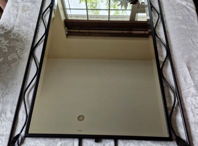Portland Beautiful black wrought iron mirror (57cm x 81cm) Brand New