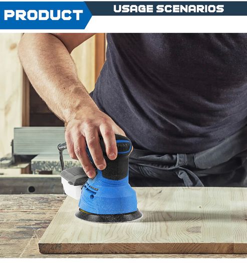 300W Random Orbital Electric Sander Machine with 21Pcs 125mm Sandpapers 120V/240V Strong Dust Collection Polisher by PROSTORMER