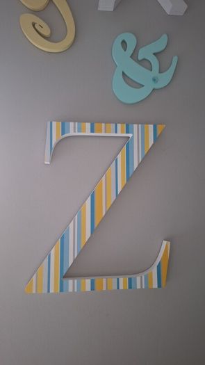 Alphabet wooden wall art.