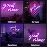 NEW SALE | Good Vibes Neon Sign,Neon Light Powered by USB with Switch, Ice Blue Led Neon Light Sign for Bedroom,Wall Decor,Game Room,Party, Bar Decor Image 3