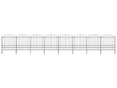Garden Fence with Spear Top Steel (1.75-2)x13.6 m Black