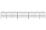 Garden Fence with Spear Top Steel (1.75-2)x13.6 m Black