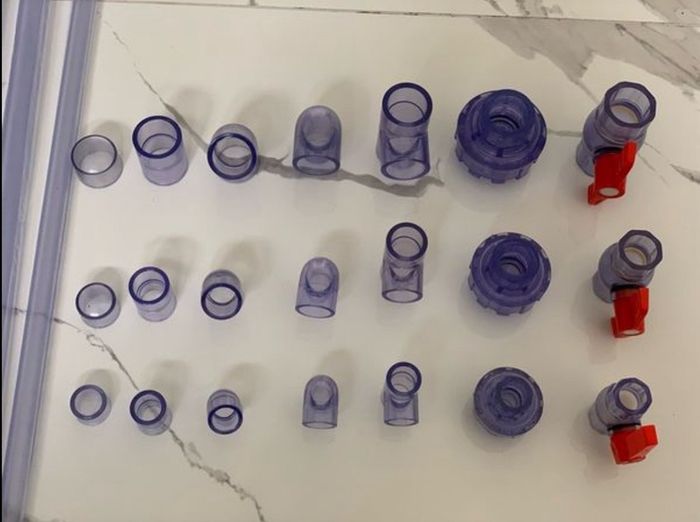 Transparent clear UPVC / PVC tube / pipe / fitting ball valve size 20mm