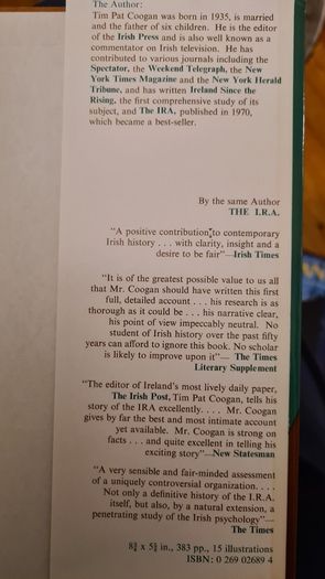 The Irish. A Personal View. By Tim Pat Coogan. First Edition Hardback Complete With Dustjacket In Very Good Condition. 32.