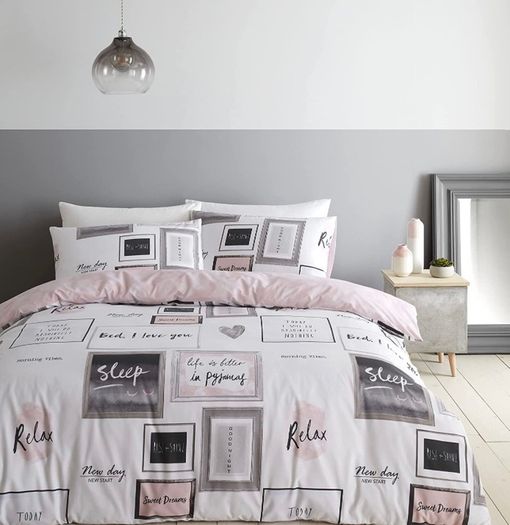 Lansfield Sleep Dreams Easy Care Double Duvet Set Blush Multiple Sizes Available (free Postage)