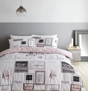 Lansfield Sleep Dreams Easy Care Double Duvet Set Blush Multiple Sizes Available (free Postage)