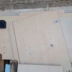 Pieces of wood from kitchen renovation.