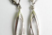 Vintage Sterling Silver 925 Earrings Hanging Drop Genuine Zirconia 2,5g