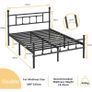 4ft6 Double Bed Frame Heavy Duty Steel Bed with Headboard and Footboard Black Metal Slat Support and 32cm Underbed Storage Space Easy Assembly, No Box Spring Needed, Platform Noise-Free Image 5