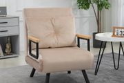 4 in 1 Velvet Feel Single Chair Bed, with Throw Pillow