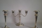 Vintage Chrome Plate Candlesticks &amp; Candelabra